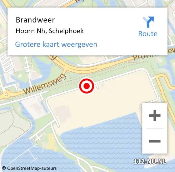 Locatie op kaart van de 112 melding: Brandweer Hoorn Nh, Schelphoek op 2 november 2019 11:46