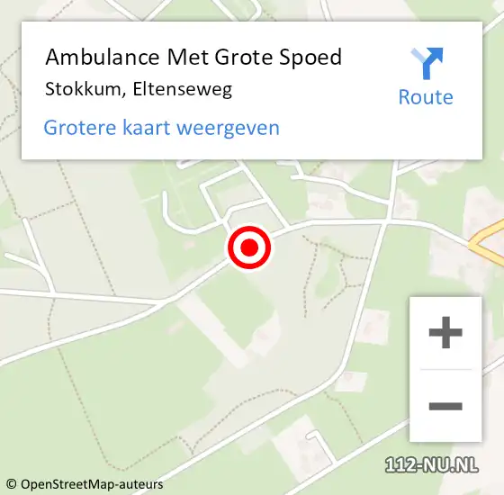 Locatie op kaart van de 112 melding: Ambulance Met Grote Spoed Naar Stokkum, Eltenseweg op 2 november 2019 14:40