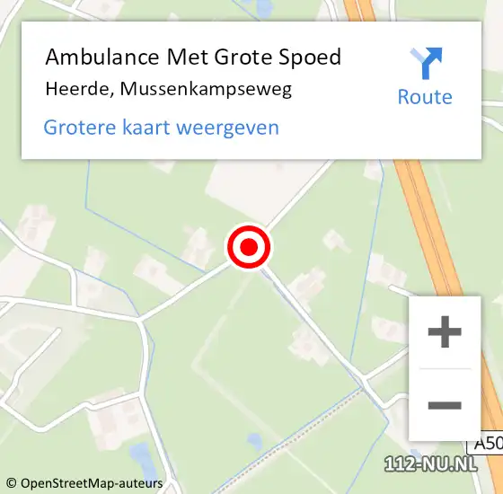 Locatie op kaart van de 112 melding: Ambulance Met Grote Spoed Naar Heerde, Mussenkampseweg op 2 november 2019 15:11