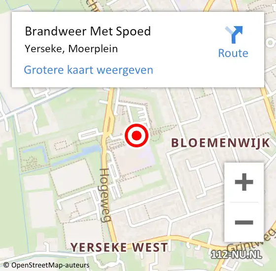 Locatie op kaart van de 112 melding: Brandweer Met Spoed Naar Yerseke, Moerplein op 2 november 2019 15:59