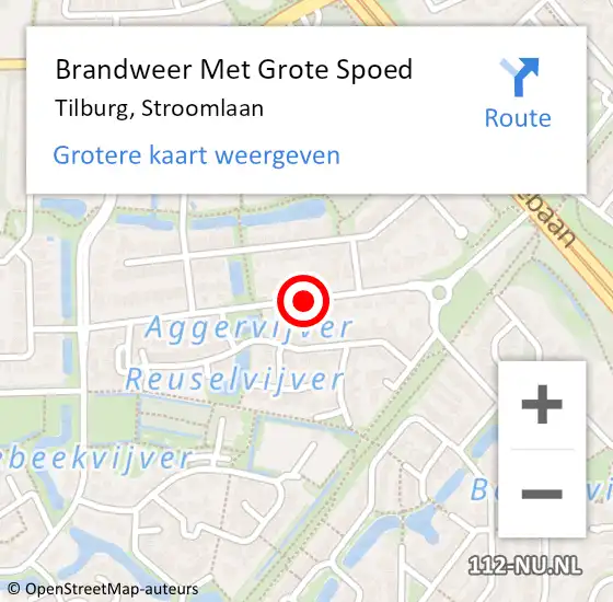 Locatie op kaart van de 112 melding: Brandweer Met Grote Spoed Naar Tilburg, Stroomlaan op 2 november 2019 16:30