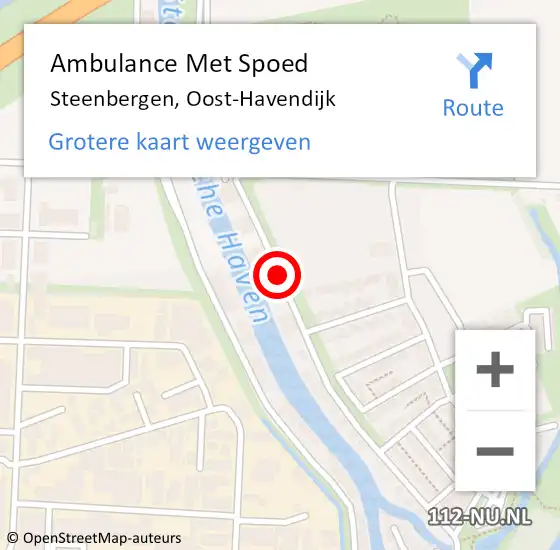 Locatie op kaart van de 112 melding: Ambulance Met Spoed Naar Steenbergen, Oost-Havendijk op 2 november 2019 16:47