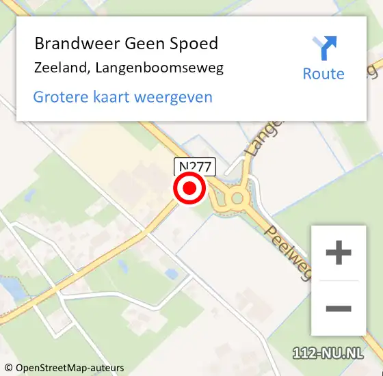 Locatie op kaart van de 112 melding: Brandweer Geen Spoed Naar Zeeland, Langenboomseweg op 2 november 2019 18:04