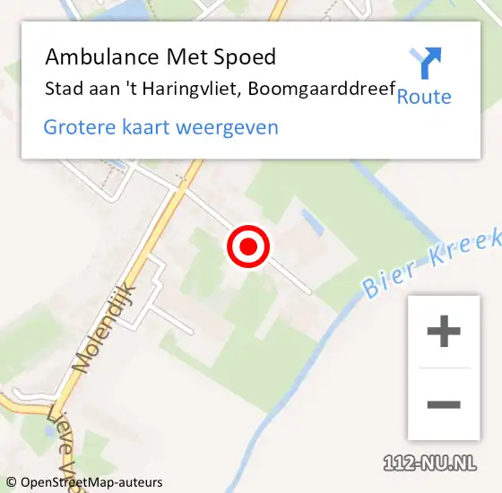 Locatie op kaart van de 112 melding: Ambulance Met Spoed Naar Stad aan 't Haringvliet, Boomgaarddreef op 2 november 2019 19:01