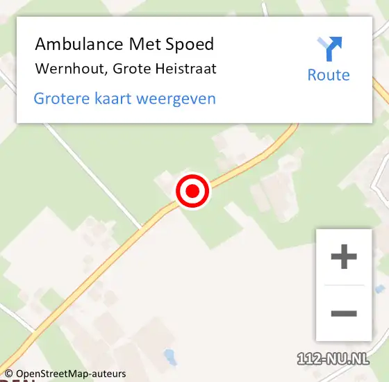 Locatie op kaart van de 112 melding: Ambulance Met Spoed Naar Wernhout, Grote Heistraat op 2 november 2019 19:20