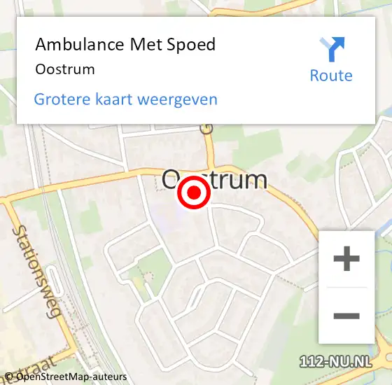 Locatie op kaart van de 112 melding: Ambulance Met Spoed Naar Oostrum op 2 november 2019 19:58