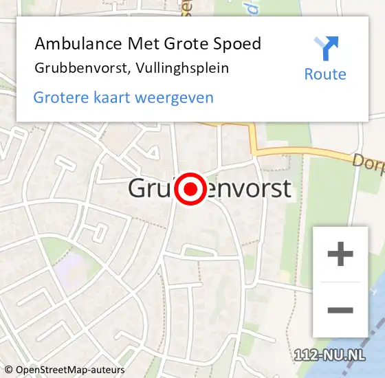 Locatie op kaart van de 112 melding: Ambulance Met Grote Spoed Naar Grubbenvorst, Vullinghsplein op 2 november 2019 20:32
