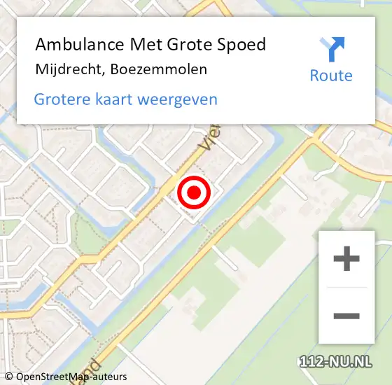 Locatie op kaart van de 112 melding: Ambulance Met Grote Spoed Naar Mijdrecht, Boezemmolen op 2 november 2019 22:30