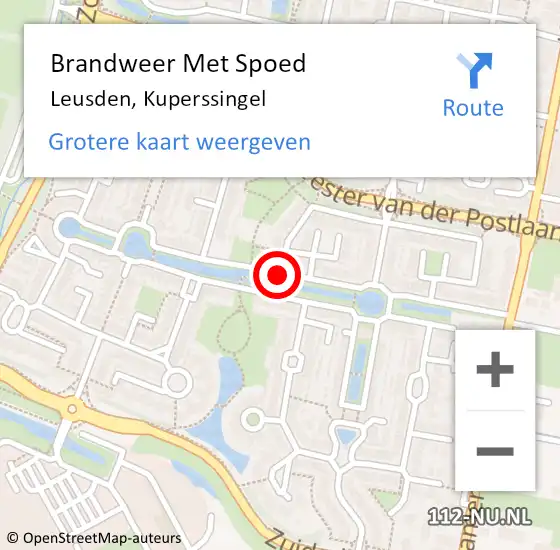 Locatie op kaart van de 112 melding: Brandweer Met Spoed Naar Leusden, Kuperssingel op 2 november 2019 23:03