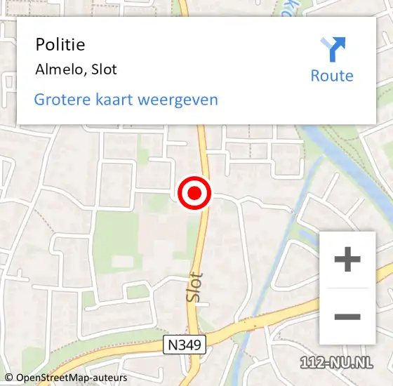 Locatie op kaart van de 112 melding: Politie Almelo, Slot op 3 november 2019 00:51