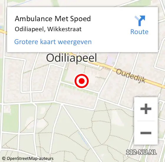 Locatie op kaart van de 112 melding: Ambulance Met Spoed Naar Odiliapeel, Wikkestraat op 3 november 2019 03:15