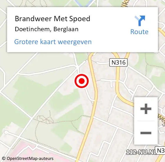 Locatie op kaart van de 112 melding: Brandweer Met Spoed Naar Doetinchem, Berglaan op 3 november 2019 08:21