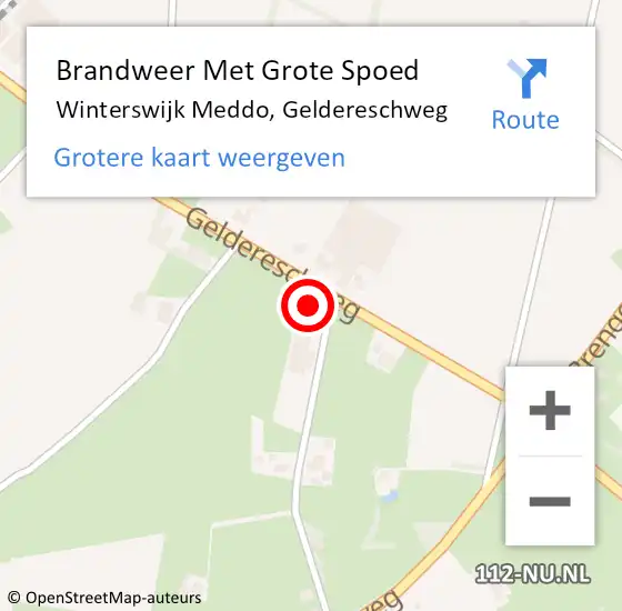 Locatie op kaart van de 112 melding: Brandweer Met Grote Spoed Naar Winterswijk Meddo, Geldereschweg op 18 april 2014 15:32