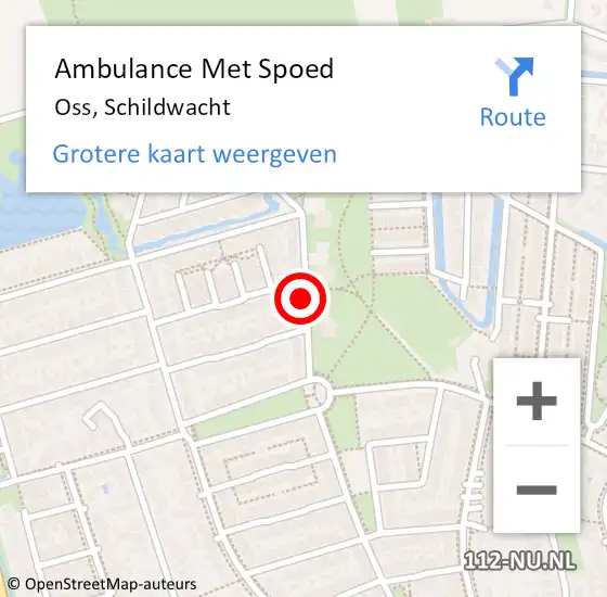 Locatie op kaart van de 112 melding: Ambulance Met Spoed Naar Oss, Schildwacht op 3 november 2019 10:28