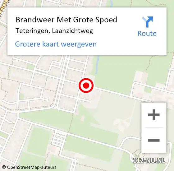 Locatie op kaart van de 112 melding: Brandweer Met Grote Spoed Naar Teteringen, Laanzichtweg op 3 november 2019 10:42