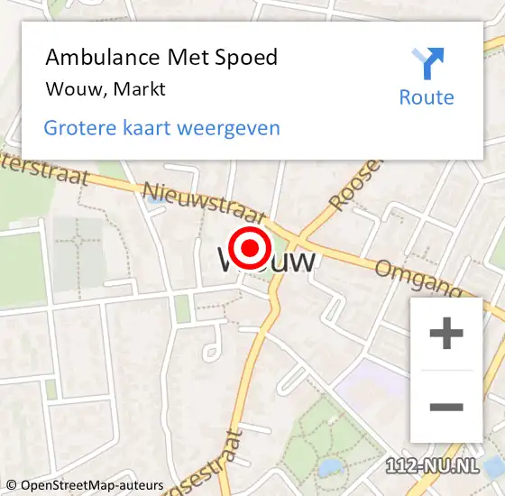 Locatie op kaart van de 112 melding: Ambulance Met Spoed Naar Wouw, Markt op 3 november 2019 11:32