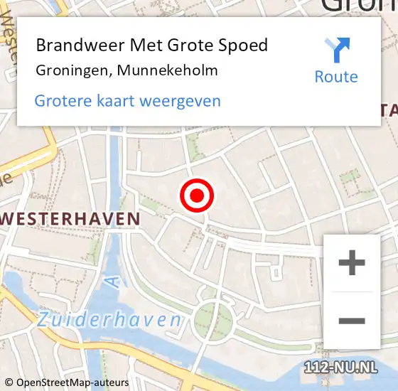 Locatie op kaart van de 112 melding: Brandweer Met Grote Spoed Naar Groningen, Munnekeholm op 3 november 2019 13:28