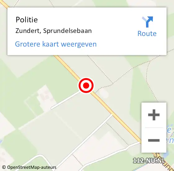 Locatie op kaart van de 112 melding: Politie Zundert, Sprundelsebaan op 18 april 2014 16:00