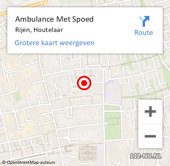 Locatie op kaart van de 112 melding: Ambulance Met Spoed Naar Rijen, Houtelaar op 3 november 2019 16:14