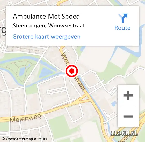 Locatie op kaart van de 112 melding: Ambulance Met Spoed Naar Steenbergen, Wouwsestraat op 3 november 2019 17:34