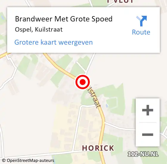 Locatie op kaart van de 112 melding: Brandweer Met Grote Spoed Naar Ospel, Kuilstraat op 3 november 2019 21:08