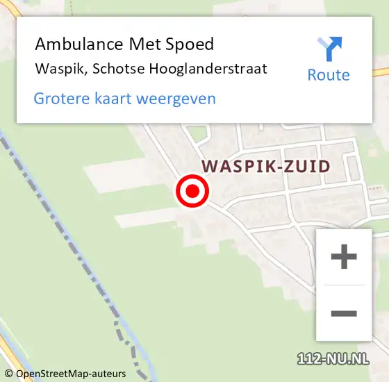 Locatie op kaart van de 112 melding: Ambulance Met Spoed Naar Waspik, Schotse Hooglandersstr op 3 november 2019 21:15