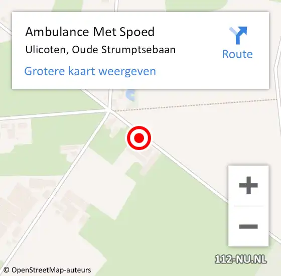 Locatie op kaart van de 112 melding: Ambulance Met Spoed Naar Ulicoten, Oude Strumptsebaan op 18 april 2014 16:31