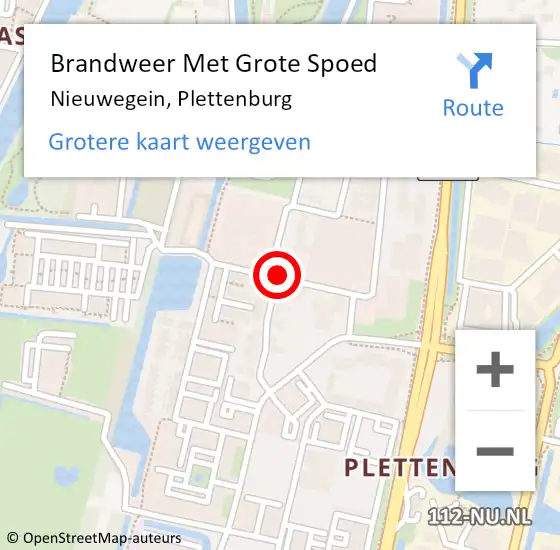 Locatie op kaart van de 112 melding: Brandweer Met Grote Spoed Naar Nieuwegein, Plettenburg op 3 november 2019 22:34