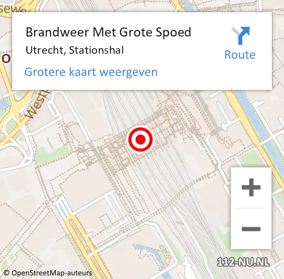 Locatie op kaart van de 112 melding: Brandweer Met Grote Spoed Naar Utrecht, Stationshal op 4 november 2019 03:41