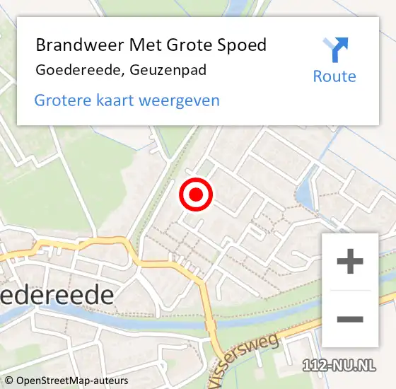 Locatie op kaart van de 112 melding: Brandweer Met Grote Spoed Naar Goedereede, Geuzenpad op 4 november 2019 03:49