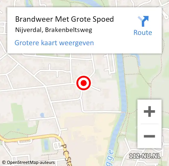 Locatie op kaart van de 112 melding: Brandweer Met Grote Spoed Naar Nijverdal, Brakenbeltsweg op 4 november 2019 07:35