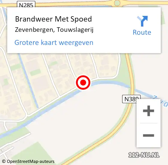 Locatie op kaart van de 112 melding: Brandweer Met Spoed Naar Zevenbergen, Touwslagerij op 4 november 2019 07:53