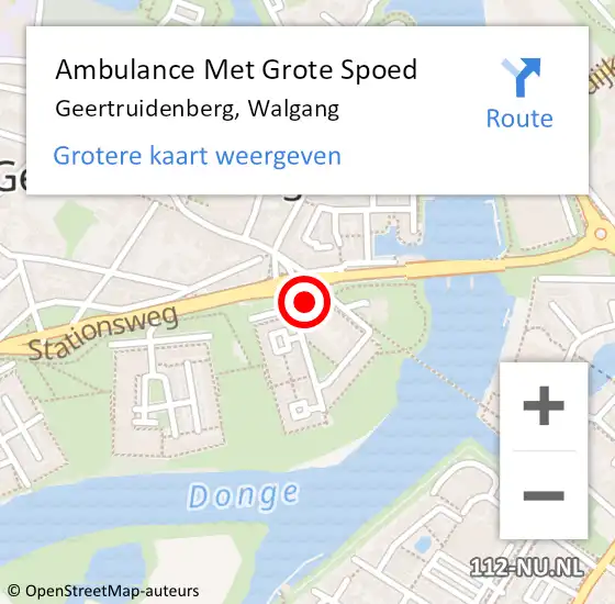 Locatie op kaart van de 112 melding: Ambulance Met Grote Spoed Naar Geertruidenberg, Walgang op 4 november 2019 10:21