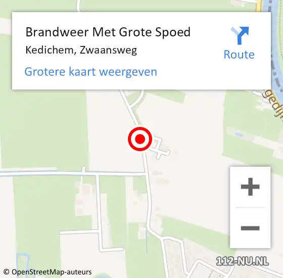 Locatie op kaart van de 112 melding: Brandweer Met Grote Spoed Naar Kedichem, Zwaansweg op 4 november 2019 11:24