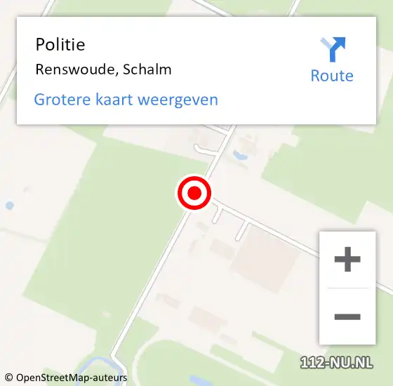 Locatie op kaart van de 112 melding: Politie Renswoude, Schalm op 4 november 2019 11:55