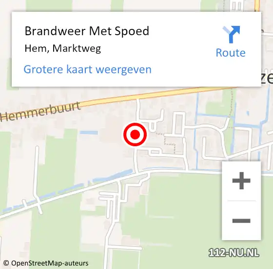 Locatie op kaart van de 112 melding: Brandweer Met Spoed Naar Hem, Marktweg op 4 november 2019 13:39