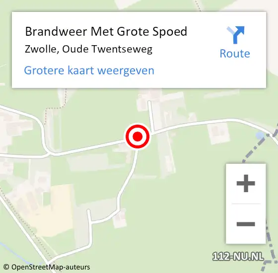 Locatie op kaart van de 112 melding: Brandweer Met Grote Spoed Naar Zwolle, Oude Twentseweg op 4 november 2019 13:50