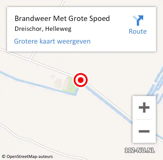 Locatie op kaart van de 112 melding: Brandweer Met Grote Spoed Naar Dreischor, Helleweg op 4 november 2019 14:21