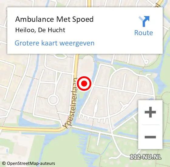 Locatie op kaart van de 112 melding: Ambulance Met Spoed Naar Heiloo, De Hucht op 4 november 2019 16:03