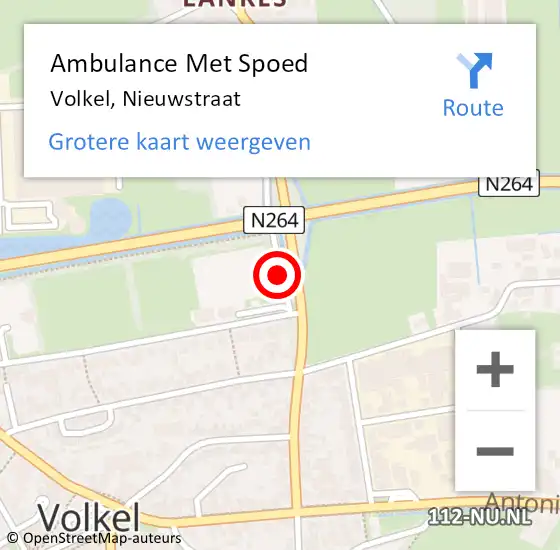 Locatie op kaart van de 112 melding: Ambulance Met Spoed Naar Volkel, Nieuwstraat op 4 november 2019 16:10