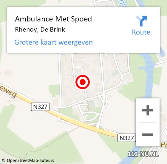 Locatie op kaart van de 112 melding: Ambulance Met Spoed Naar Rhenoy, De Brink op 4 november 2019 21:18