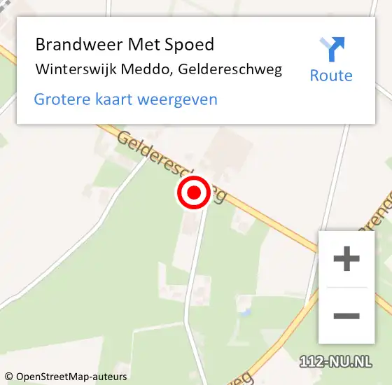 Locatie op kaart van de 112 melding: Brandweer Met Spoed Naar Winterswijk Meddo, Geldereschweg op 18 april 2014 18:33