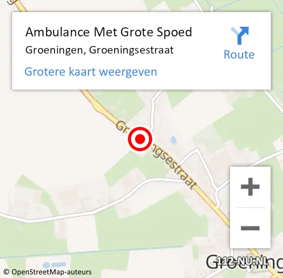 Locatie op kaart van de 112 melding: Ambulance Met Grote Spoed Naar Groeningen, Groeningsestraat op 5 november 2019 01:57