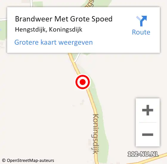 Locatie op kaart van de 112 melding: Brandweer Met Grote Spoed Naar Hengstdijk, Koningsdijk op 5 november 2019 08:13