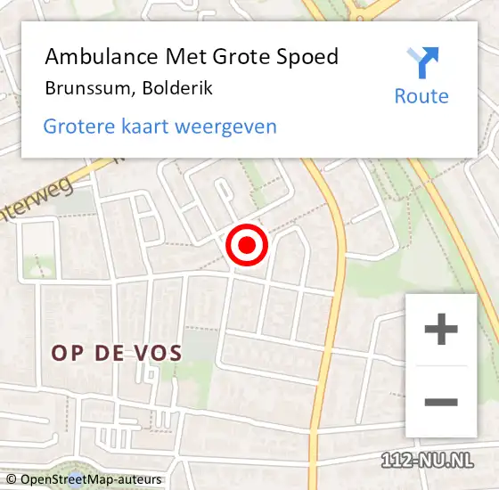 Locatie op kaart van de 112 melding: Ambulance Met Grote Spoed Naar Brunssum, Bolderik op 18 april 2014 19:12