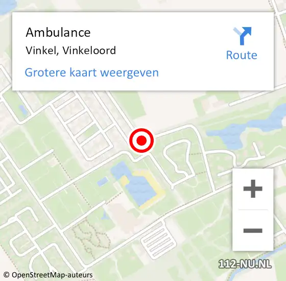 Locatie op kaart van de 112 melding: Ambulance Vinkel, Vinkeloord op 5 november 2019 09:05