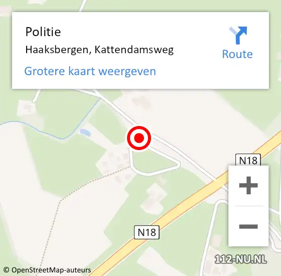 Locatie op kaart van de 112 melding: Politie Haaksbergen, Kattendamsweg op 5 november 2019 11:20