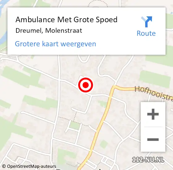 Locatie op kaart van de 112 melding: Ambulance Met Grote Spoed Naar Dreumel, Molenstraat op 5 november 2019 11:58