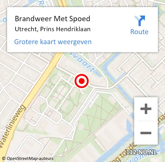 Locatie op kaart van de 112 melding: Brandweer Met Spoed Naar Utrecht, Prins Hendriklaan op 5 november 2019 14:02