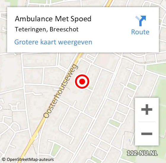 Locatie op kaart van de 112 melding: Ambulance Met Spoed Naar Teteringen, Breeschot op 5 november 2019 15:21